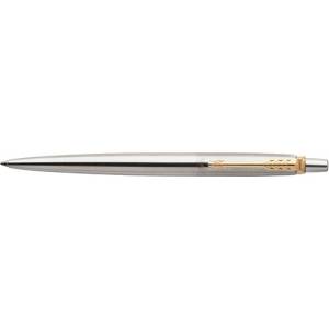 Parker Химикалка, 0, 7 мм, бутон, златен клипс, корпус от неръждаема стомана, PARKER "Royal Jotter", синя 1953182 (1953182)
