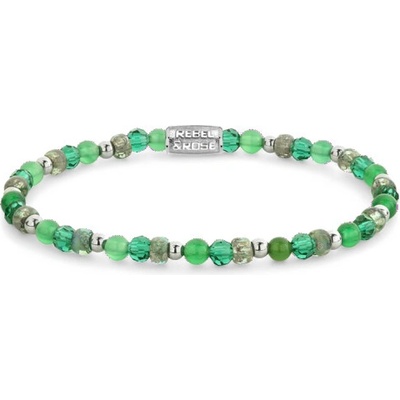 REBEL & ROSE náramok Green Morning Glam Rocks RR-40180-S