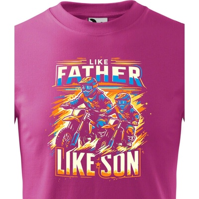Dětské tričko Like father like son Purpurová Canvas tričko Bezvatriko.cz 2411