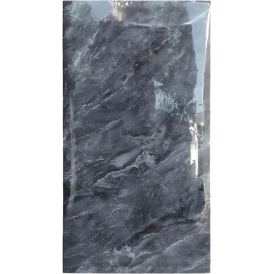 HARAHU Samolepiaca Lesklá Tapeta Čierny Mramor 10ks 60x30 cm