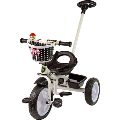 Mamido Trojkolesový bicykel PRO100 Čierny košík EVA koláčiky