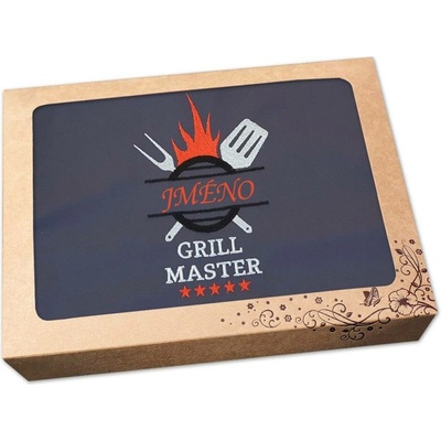 Povlečení Plus Dárková zástěra pro muže 72x100 GRILL MASTER šedá + text na přání
