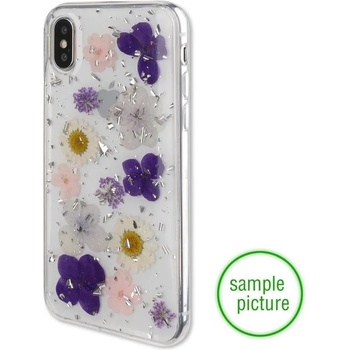 4smarts Силиконов Калъф с Цветя за HUAWEI P20 Lite, 4SMARTS Glamour Bouquet Case, Сребро/Лилав (4S465938)