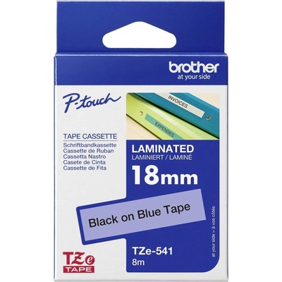 etikety Brother TZe, TZ TZe-541 PET Farba pásky: modrá Farba písma:čierna 18 mm 8 m