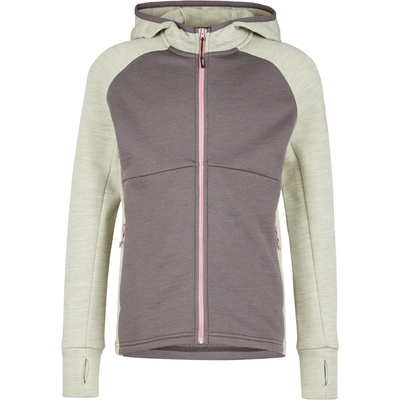 Stoic Детско вълнено яке Stoic Kid's MerinoFleece240 StorforsSt. Zip Hoody Merino hoodie - Stone Grey Melange / Dark Purple - размер 140 (EU) (703-6423-0514)