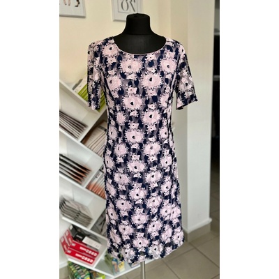 BF Dámské krajkové pouzdrové šaty JULIA Modrá Vzor Květinový 0020091