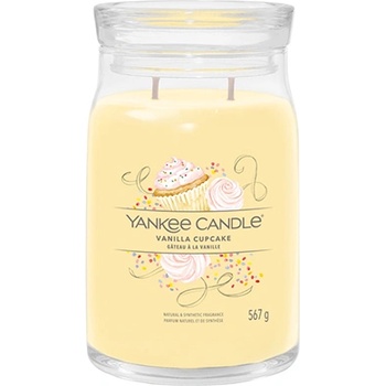 Yankee Candle Vanilla Cupcake голяма свещ с надпис 567 гр