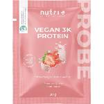 nutri + Пробен размер на вегански 3K протеин на прах - Strawberry-Cream