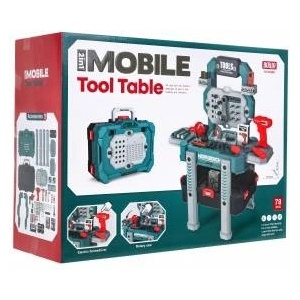 Ramiz Workshop with tools for children 3+ DIY set 2in1 blue Case + stand