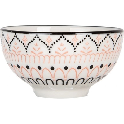 Clayre & Eef Bílá keramická miska se vzorem Mibbo 9 x 5 cm 125 ml