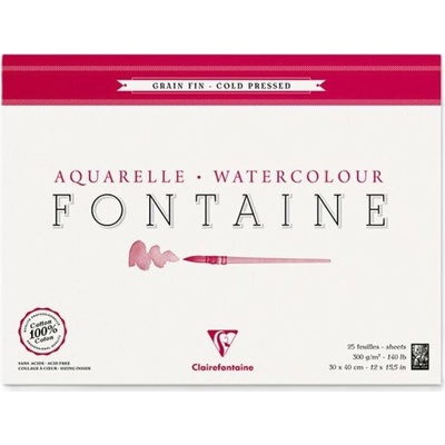 Clairefontaine Akvarelový blok Fontaine Cold Pressed 30 x 40 cm 25 listů 300 g