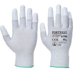 Portwest esd fingertip a198 / Антистатични ръкавици, върховете на пръстите, потопени в pu - сиви xxs (a198grrxxs)
