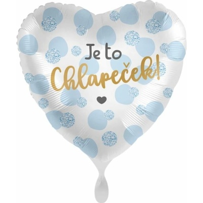 Balón foliový Je to chlapeček srdce 43 cm SMARTBALLOONS ACZ70153