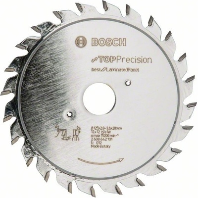 Bosch Predrezávací kotúč Top Precision Laminated Panel 125 x 20 x 2,8-3,6 mm, 12+12 2608642131