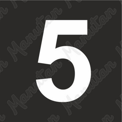 Manutan Šablóna číslice 5, plast 235 x 235 x 0,5 mm výška číslice 160 mm