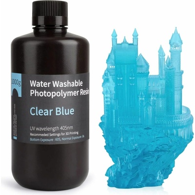 Elegoo Water-washable Resin 1KG Clear Blue 50.103.0010 – Zboží Mobilmania