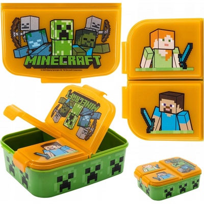 Stor delený plastový box na desiatu Minecraft 40420