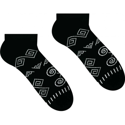Hesty Socks Veselé ponožky Čičmany členkové čierne