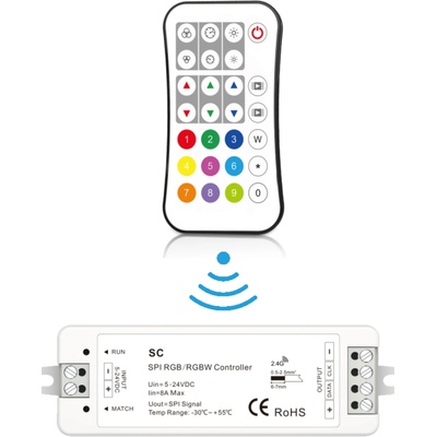 RF SC+R9 SET ovladač a kontroler pro LED pásky SPI RGB/RGBW IC Digital