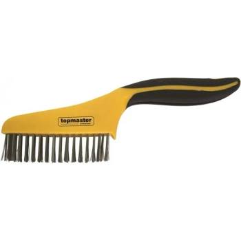 Image 1 of TOPMASTER ЧЕТКА ТЕЛЕНА НЕРЪЖДАЕМА СТОМАНА 4 РЕДА 250мм (390802)
