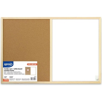 Spree Бяла+корк дъска с дърв. рамка 40х60 см (3800884730423)