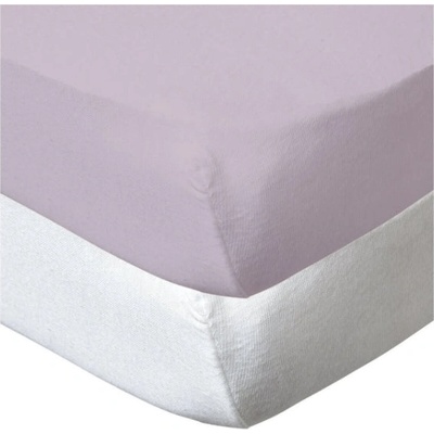 Babycalin Чаршафи 2 Броя 60Х120См 100% Памук Бял/Лилав Babycalin (BBC413513)