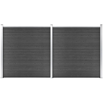 ZBXL Sada plotových dílců WPC 353 x 186 cm černá