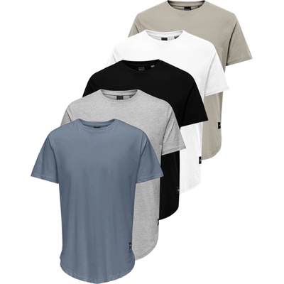 Only & Sons Тениска 'MATT LONGY' синьо, сиво, черно, бяло, размер XL