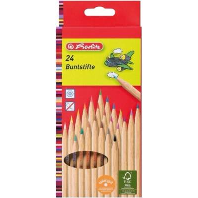 Herlitz sada 24 barevných tužek z přírodního dřeva v různých barvách 08660524