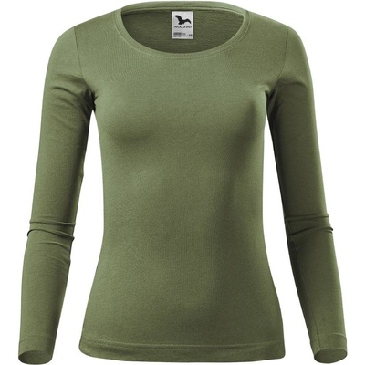 MALFINI Dámske tričko s dlhým rukávom Fit T Long Sleeve Khaki