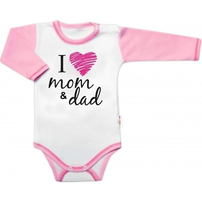 Body dlouhý rukáv Baby Nellys I love mom & dad holka