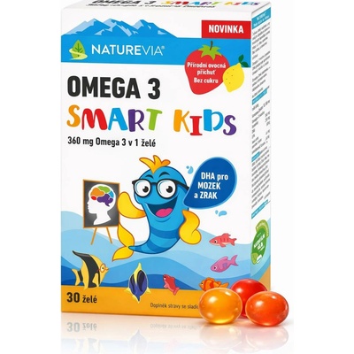 NatureVia Omega 3 Smart Kids 30 želatinových tobolek