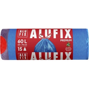 Alufix Торба за боклук alufix 60l с 26 микрона уплътнителна лента синя 15 броя msz60uninew (msz60uninew)