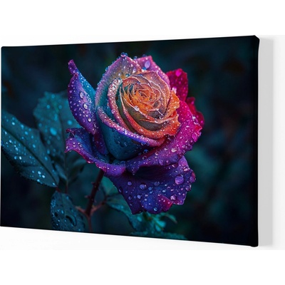Obraz na plátně - Růže, kapky vášně FeelHappy.cz Velikost obrazu (šířka x výška): 40 x 30 cm