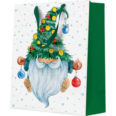 PAW Darčeková taška vianočná 20x25x10 cm Fancy Gnome