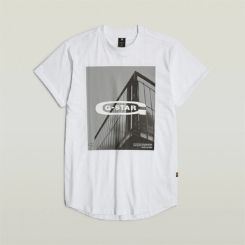 Image 1 of G Star Тениска G Star HQ Old School Logo Lash T-Shirt - White