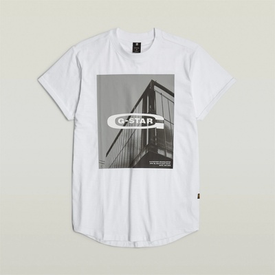 G Star Тениска G Star HQ Old School Logo Lash T-Shirt - White