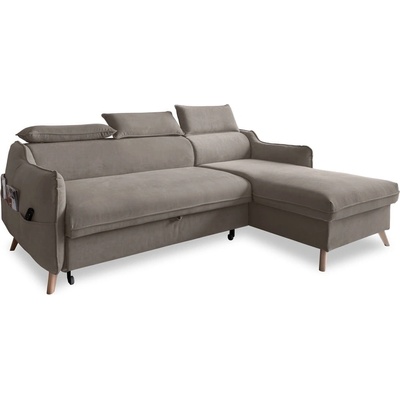 Miuform Светлокафяв кадифен ъглов разтегателен диван (десен ъгъл) Sweet Harmony - Miuform (969MO233)