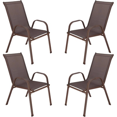 Set 4x Zahradní křeslo SPRINGOS MONZA GF0073 hnědé