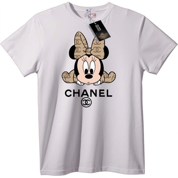 NOONEBRAND Тениска Chanel с Мини Маус - S, Black