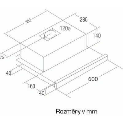 Cata TF 2003 bielé sklo 600
