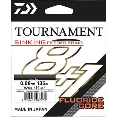 Daiwa Splétaná Šňůra Tournament Sinking Feeder Braid Grey 8+1 135 m - 0,08 mm – Sleviste.cz