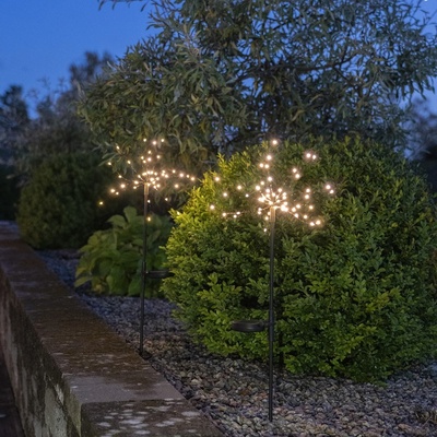 Star trading LED solární osvětlení FIREWORK 45xLED V.60cm SET/2ks černé