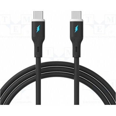 Akyga AK-USB-67 USB 2.0 USB C vidlice z obou stran niklovaný 1m černý