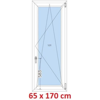 Soft Plastové okno 650 x 1700 mm, otevíravé a sklopné, Antracit struktura/Antracit struktura