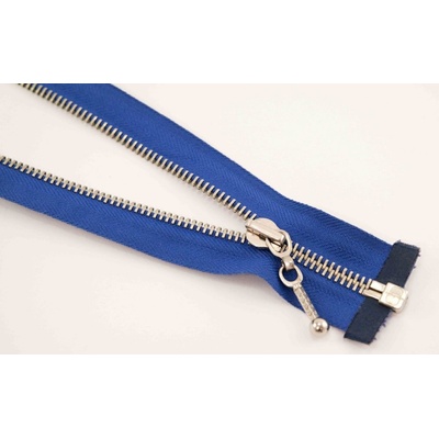 Kovový zips č.5 s niklovými zubami - viac dĺžok 80 cm svetlý nikel deliteľný kráľovsky modrý