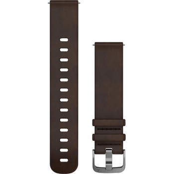 Garmin Каишка Garmin - QR Leather, Venu/vivomove, 20 mm, Dark Brown/Silver (010-12691-01)