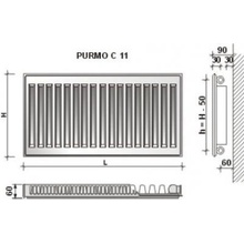 Purmo C11 500 x 1200