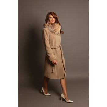 Image 1 of Radek's Collection Дамско дълго зимно палто в бежов цвят 12209-804k