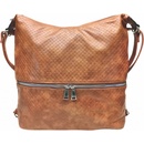Velký středně hnědý kabelko-batoh 2v1 s praktickou kapsou